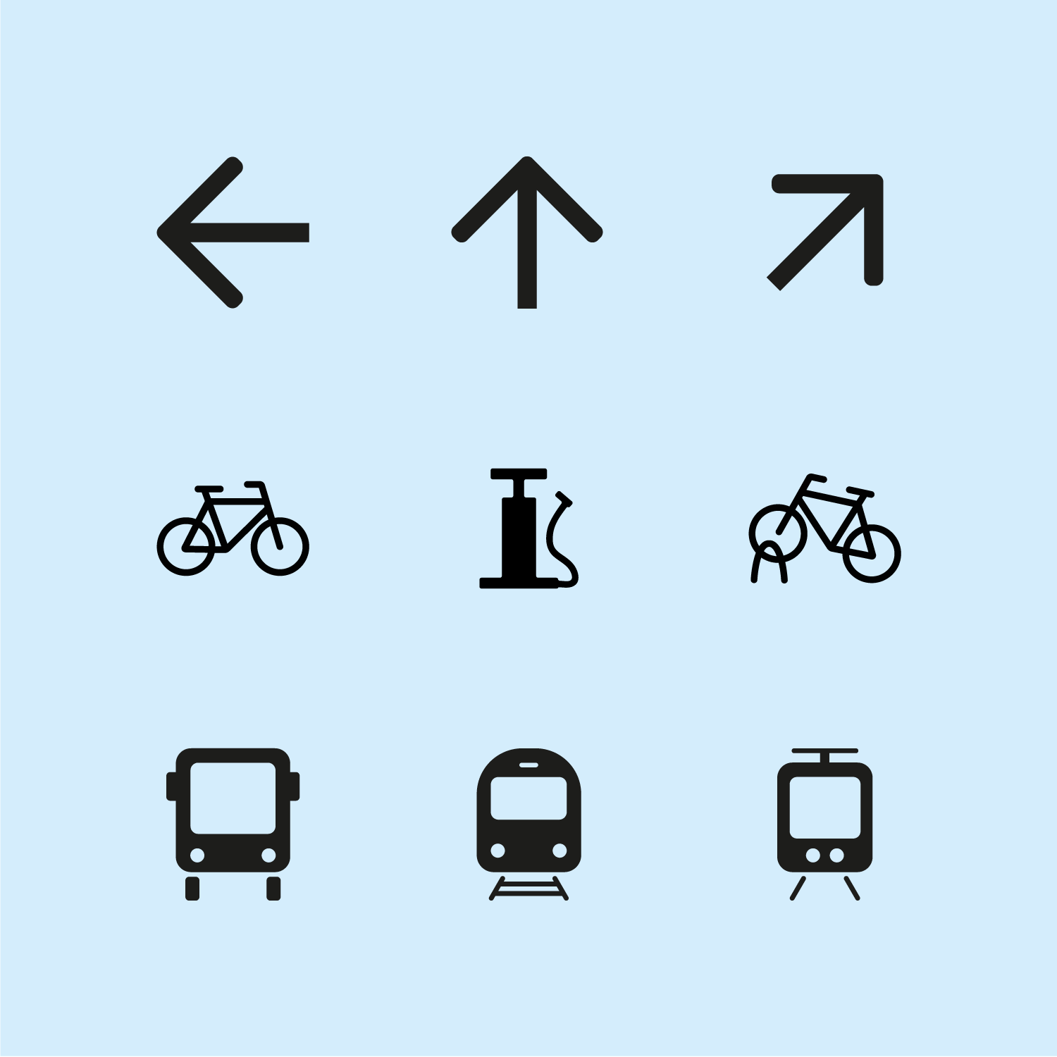 Bike signage pictograms for City of Norrköping by Viktor Lanneld and Vicky Trouerbach
